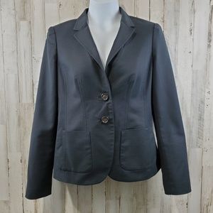 Banana Republic Womens Jacket Blazer 8 Black 2 Button Cotton Lined Career T7